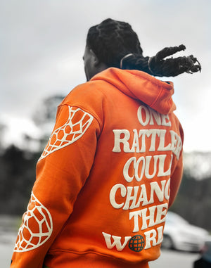 Orange One Rattler Could Change The World Silk Infused Hoodie