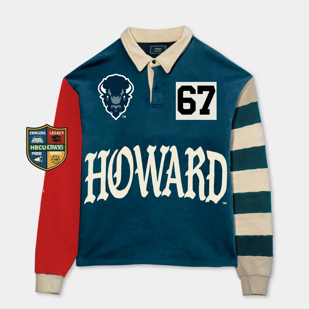 Howard University Long Sleeve "Rugby" Polo