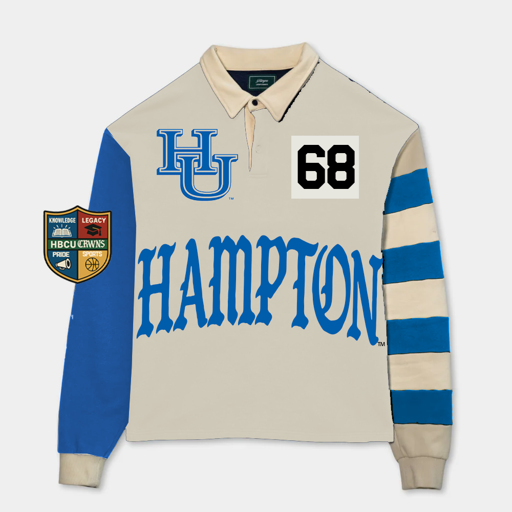 Hampton University Long Sleeve "Rugby" Polo