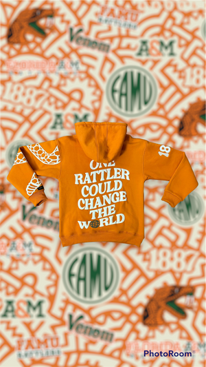 Orange One Rattler Could Change The World Silk Infused Hoodie